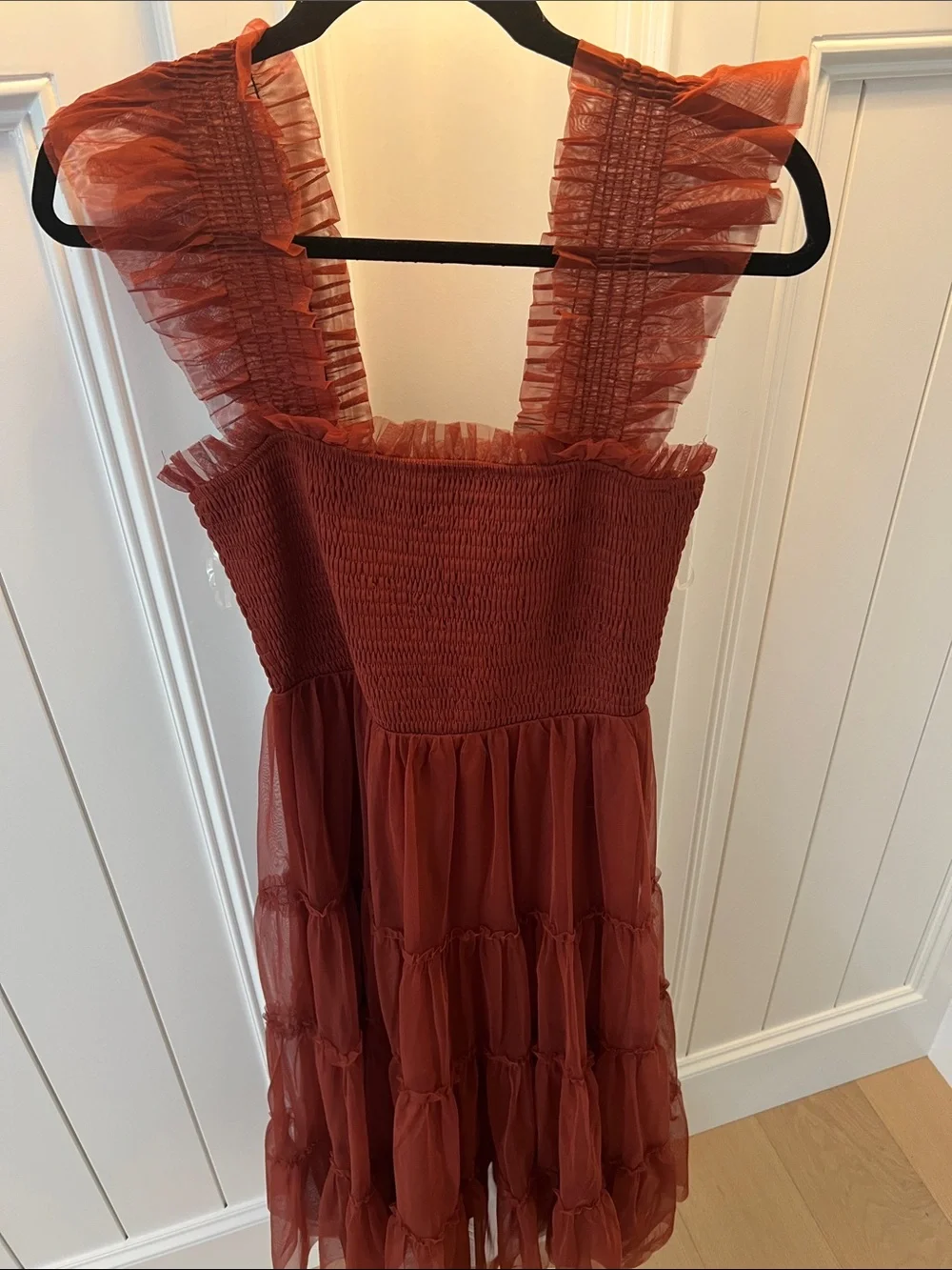 Baltic Born Rust Ruffled Midi Dress - Picture 2 of 3